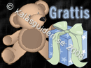 Grattis-bild nalle med present Grattis-bild nalle med present