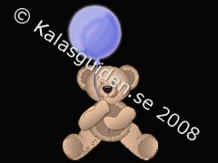 Grattis-bild nalle med ballong