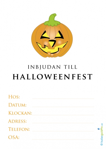 Inbjudan till halloweenfest