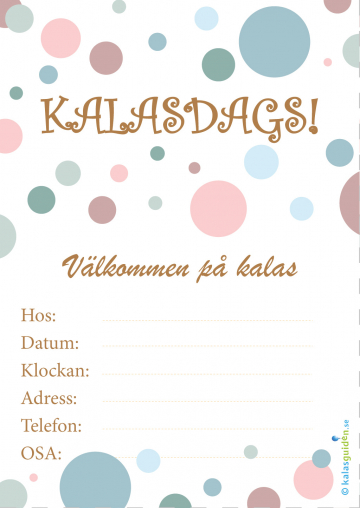 Inbjudningskort Kalasdags