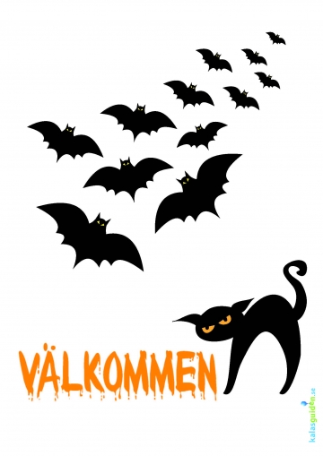 Välkomstskylt till Halloween