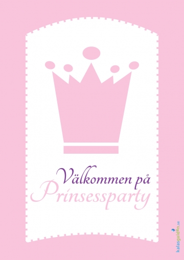 Välkomstskylt prinsessparty