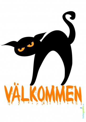 välkomstskylt halloween katt